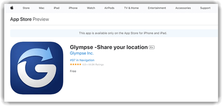 Glympse App Store preview
