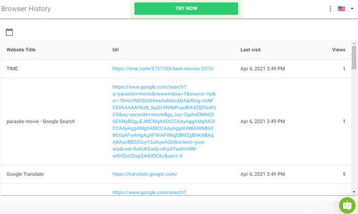 Mspy Review Browsing history