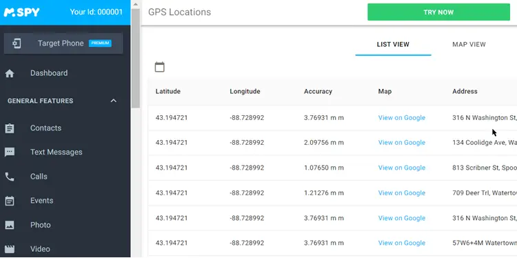 Location-sharing settings on an iPhone