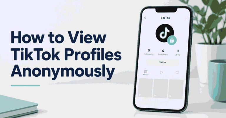 Smartphone with TikTok privacy controls beside the title How to View TikTok Profiles Anonymously