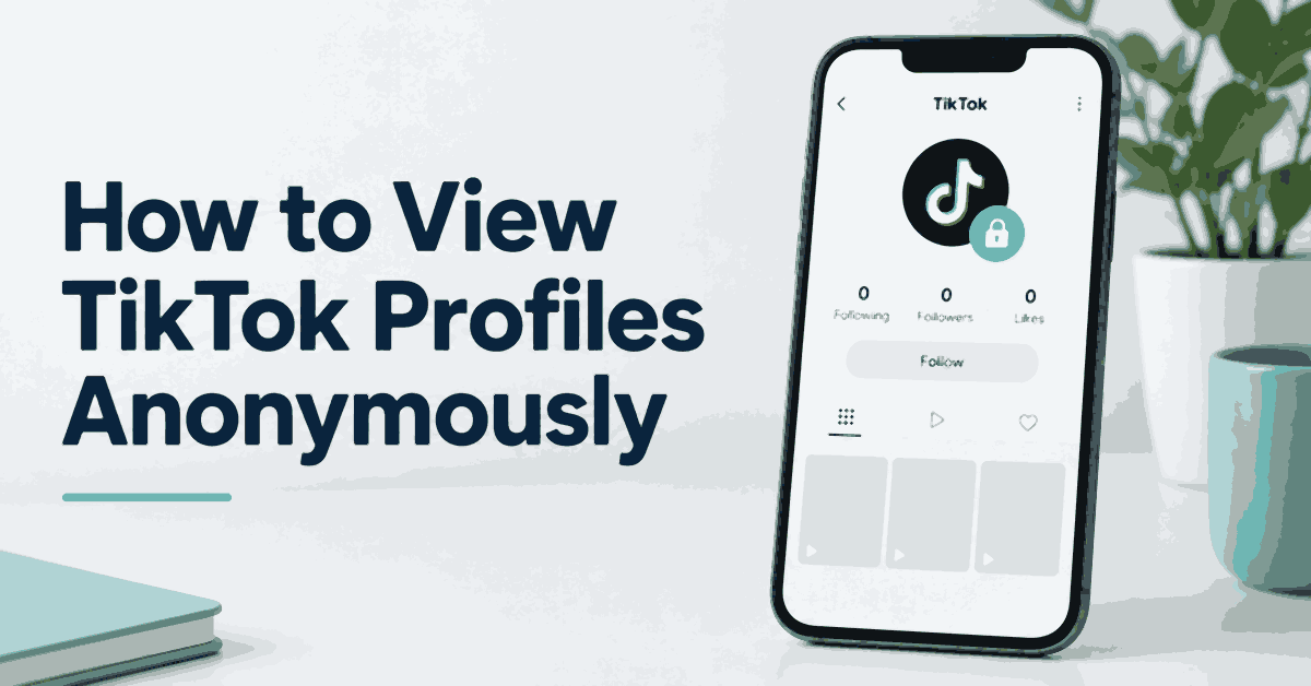 Smartphone with TikTok privacy controls beside the title How to View TikTok Profiles Anonymously
