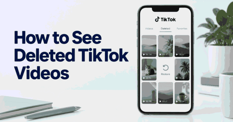 Phone with a video recovery screen beside the title How to See Deleted TikTok Videos