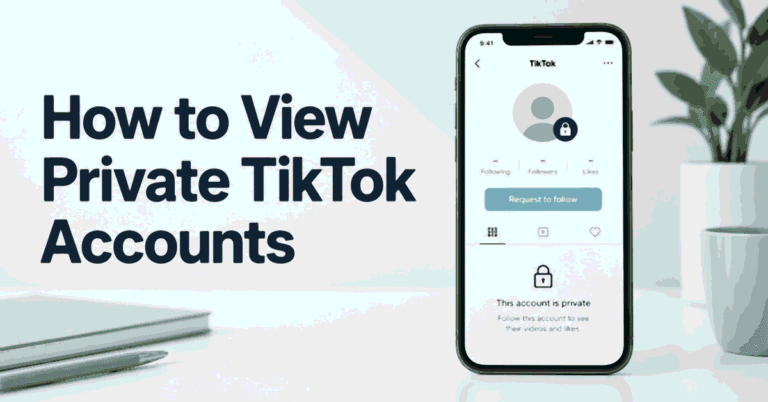 Smartphone showing a private TikTok profile beside the title How to View Private TikTok Accounts