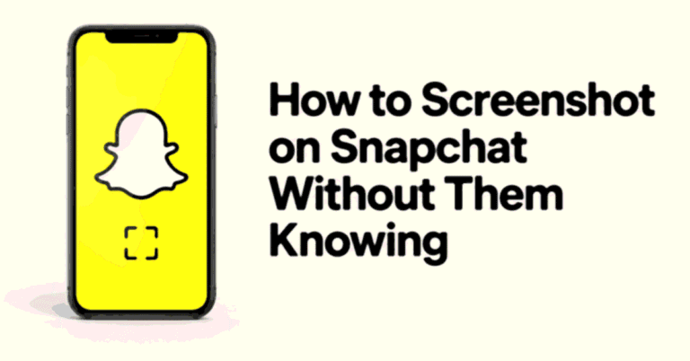 How to Screenshot on Snapchat Without Them Knowing title beside a realistic yellow smartphone with a capture icon.