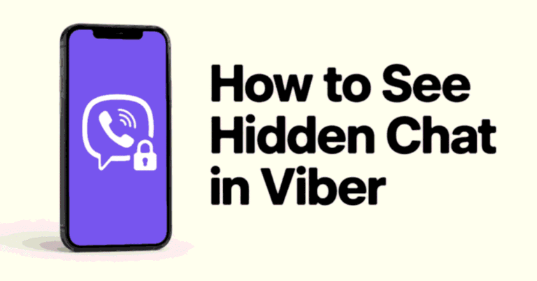 How to See Hidden Chat in Viber title beside a realistic purple smartphone with a lock icon.